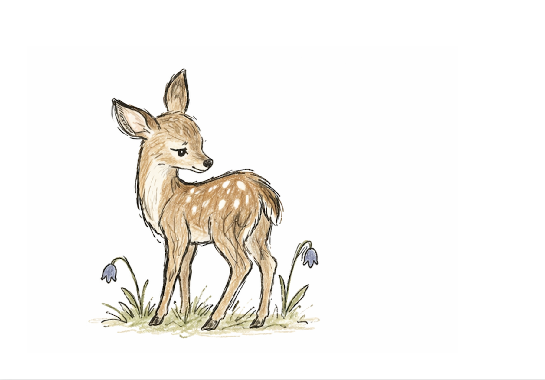 Illustration of a sika deer from Dali Forest